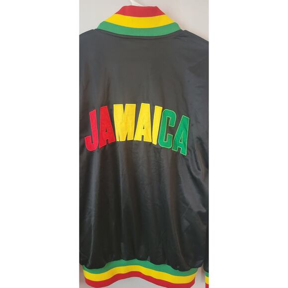 Show Off Collection Mens Sz. L Jamaica Jogger Track Jacket Black Zip Up - Picture 6 of 8